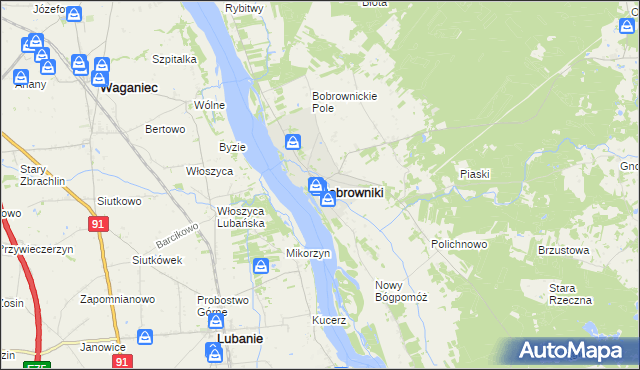 mapa Bobrowniki powiat lipnowski, Bobrowniki powiat lipnowski na mapie Targeo