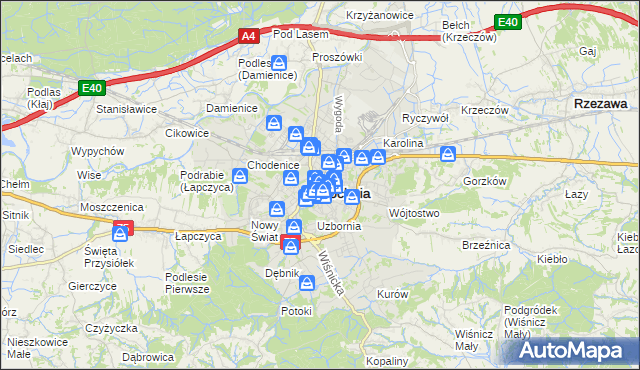 mapa Bochni, Bochnia na mapie Targeo