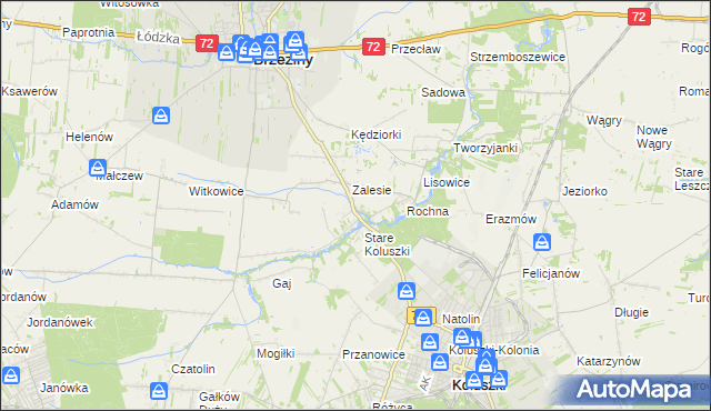 mapa Bogdanka gmina Brzeziny, Bogdanka gmina Brzeziny na mapie Targeo