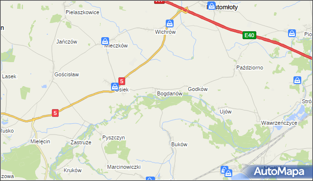mapa Bogdanów gmina Kostomłoty, Bogdanów gmina Kostomłoty na mapie Targeo