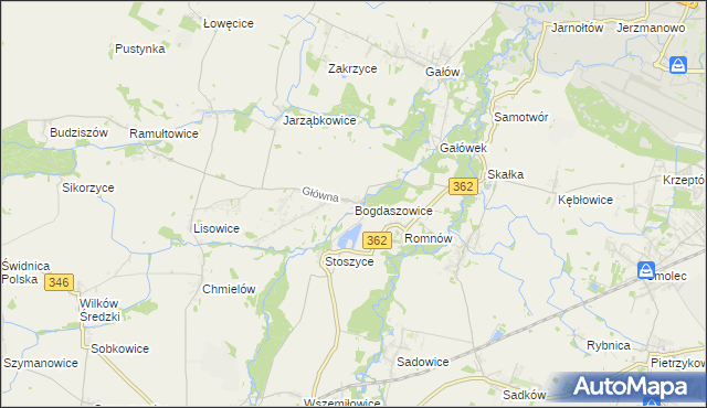 mapa Bogdaszowice, Bogdaszowice na mapie Targeo