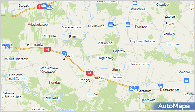 mapa Bogusławy, Bogusławy na mapie Targeo
