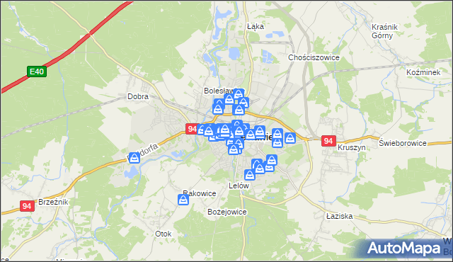 mapa Bolesławca, Bolesławiec na mapie Targeo