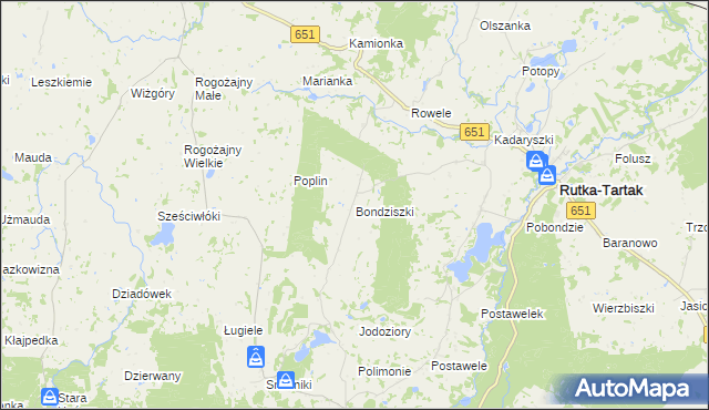 mapa Bondziszki, Bondziszki na mapie Targeo