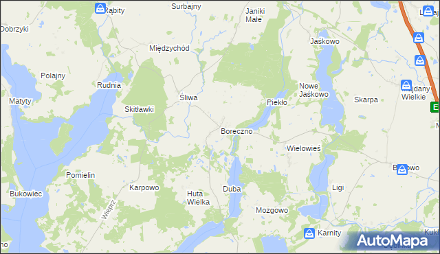 mapa Boreczno, Boreczno na mapie Targeo