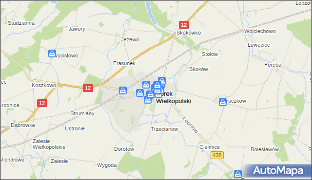 mapa Borek Wielkopolski, Borek Wielkopolski na mapie Targeo
