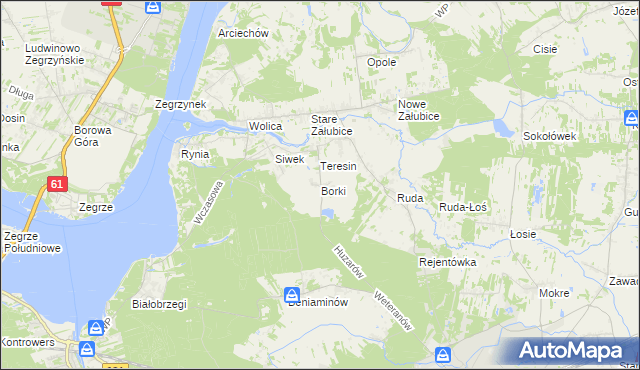 mapa Borki gmina Radzymin, Borki gmina Radzymin na mapie Targeo