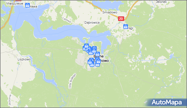 mapa Borne Sulinowo, Borne Sulinowo na mapie Targeo