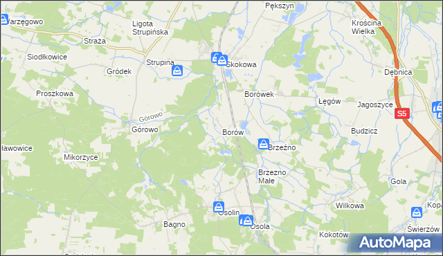 mapa Borów gmina Prusice, Borów gmina Prusice na mapie Targeo