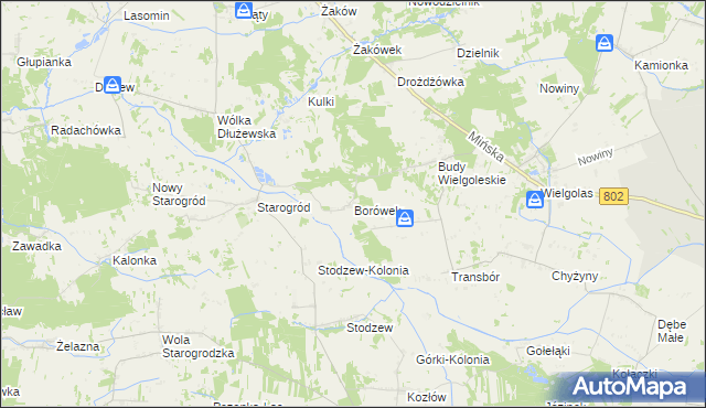 mapa Borówek gmina Latowicz, Borówek gmina Latowicz na mapie Targeo