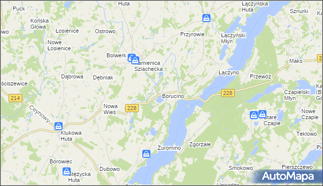 mapa Borucino gmina Stężyca, Borucino gmina Stężyca na mapie Targeo