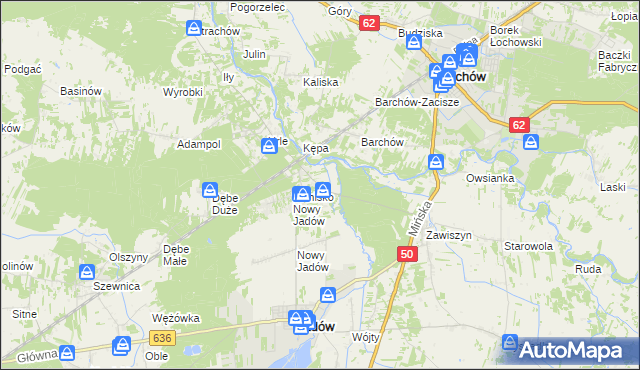 mapa Borzymy gmina Jadów, Borzymy gmina Jadów na mapie Targeo