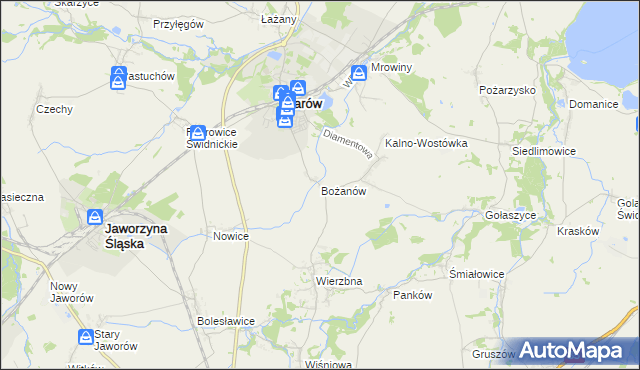 mapa Bożanów, Bożanów na mapie Targeo