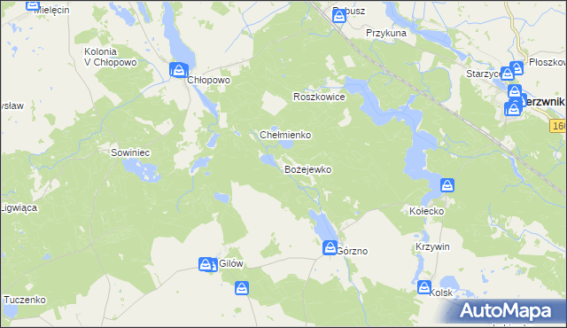 mapa Bożejewko, Bożejewko na mapie Targeo