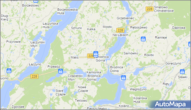 mapa Brodnica Górna, Brodnica Górna na mapie Targeo