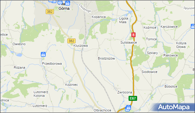 mapa Brodziszów, Brodziszów na mapie Targeo