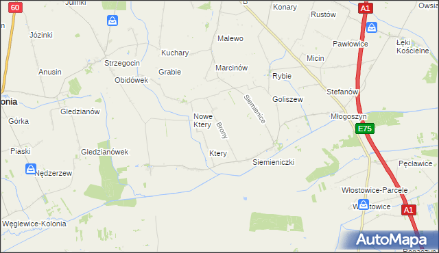 mapa Brony, Brony na mapie Targeo