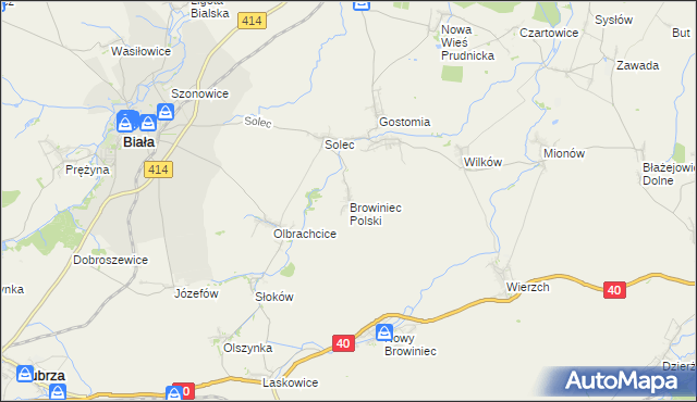 mapa Browiniec Polski, Browiniec Polski na mapie Targeo