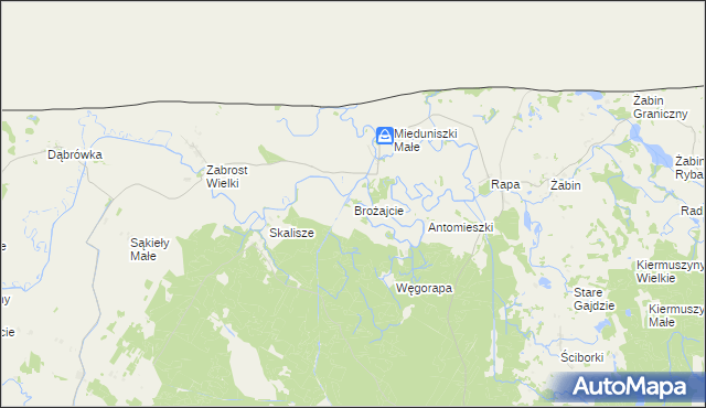mapa Brożajcie, Brożajcie na mapie Targeo