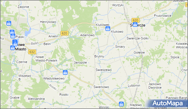 mapa Bruliny, Bruliny na mapie Targeo