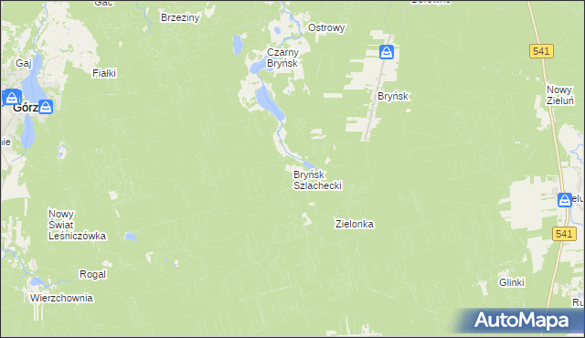 mapa Bryńsk Szlachecki, Bryńsk Szlachecki na mapie Targeo