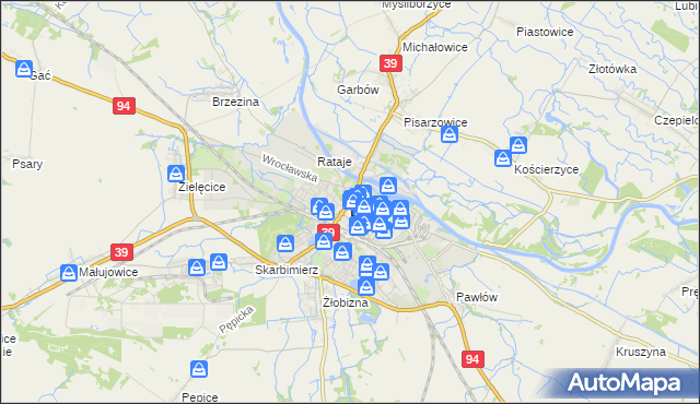 mapa Brzeg, Brzeg na mapie Targeo