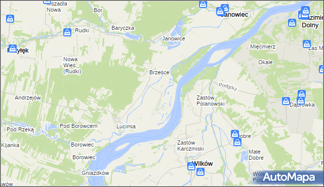 mapa Brześce-Kolonia, Brześce-Kolonia na mapie Targeo