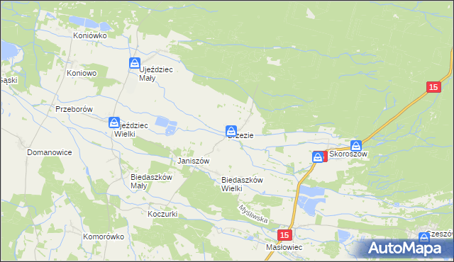 mapa Brzezie gmina Trzebnica, Brzezie gmina Trzebnica na mapie Targeo