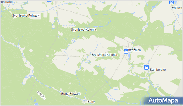 mapa Brzeźnica-Kolonia, Brzeźnica-Kolonia na mapie Targeo