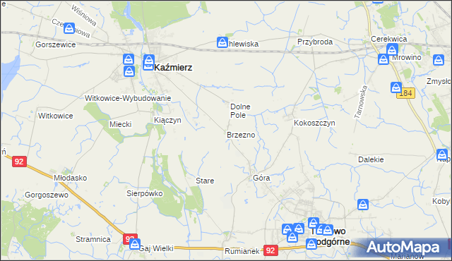 mapa Brzezno, Brzezno na mapie Targeo