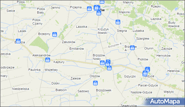 mapa Brzozów Nowy, Brzozów Nowy na mapie Targeo
