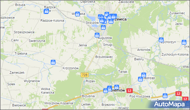 mapa Brzustowiec, Brzustowiec na mapie Targeo