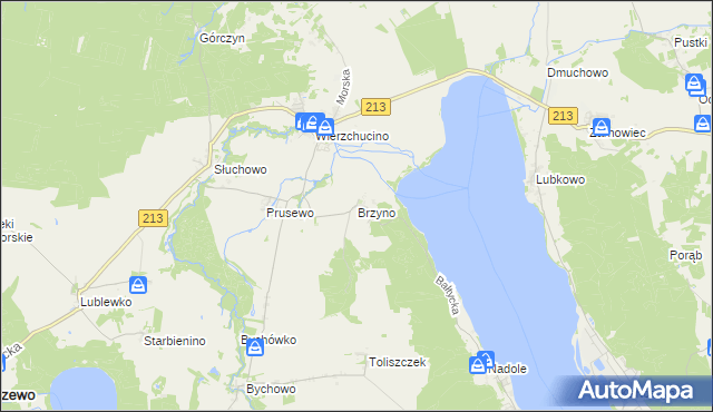 mapa Brzyno, Brzyno na mapie Targeo