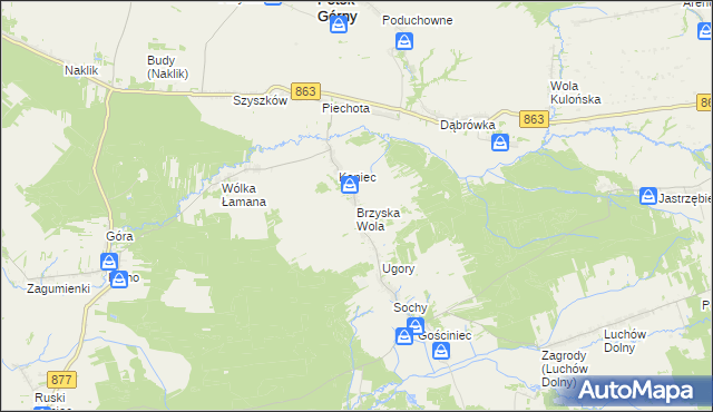 mapa Brzyska Wola, Brzyska Wola na mapie Targeo