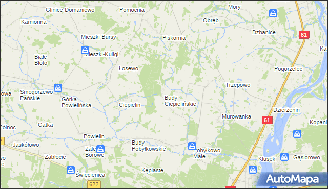 mapa Budy Ciepielińskie, Budy Ciepielińskie na mapie Targeo