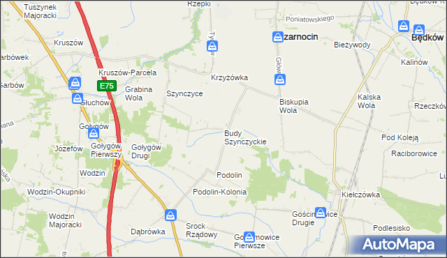 mapa Budy Szynczyckie, Budy Szynczyckie na mapie Targeo