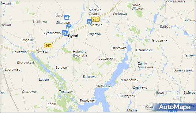 mapa Budzisław gmina Bytoń, Budzisław gmina Bytoń na mapie Targeo