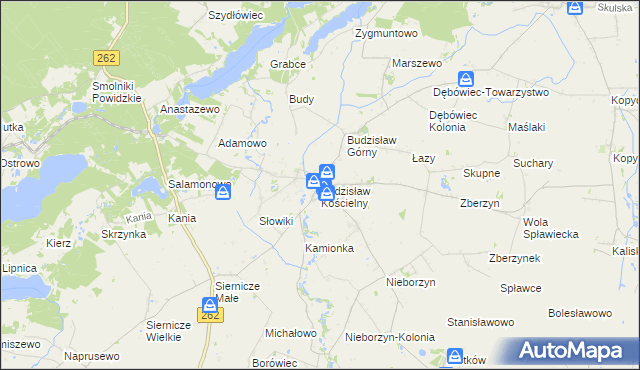 mapa Budzisław Kościelny, Budzisław Kościelny na mapie Targeo