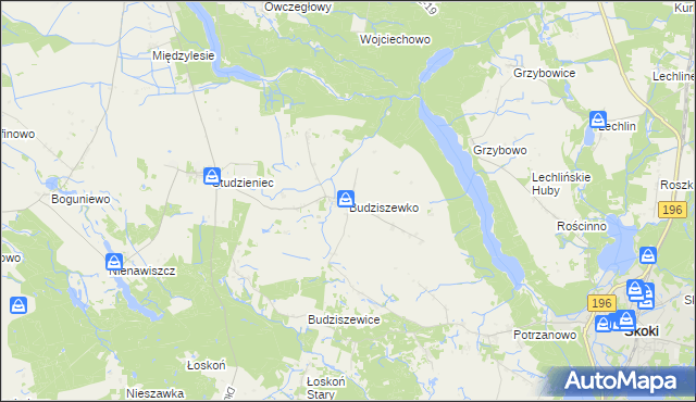 mapa Budziszewko, Budziszewko na mapie Targeo