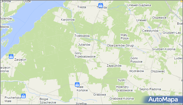 mapa Bukowiec nad Pilicą, Bukowiec nad Pilicą na mapie Targeo