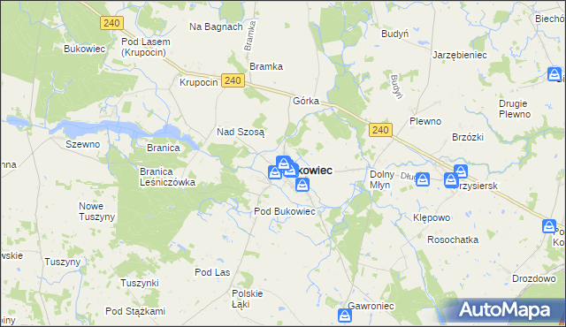 mapa Bukowiec powiat świecki, Bukowiec powiat świecki na mapie Targeo