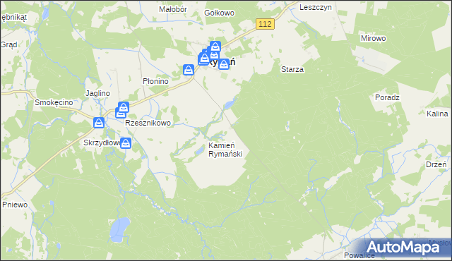 mapa Bukowo gmina Rymań, Bukowo gmina Rymań na mapie Targeo