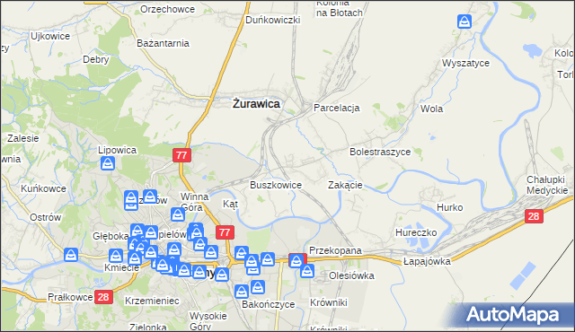 mapa Buszkowiczki, Buszkowiczki na mapie Targeo