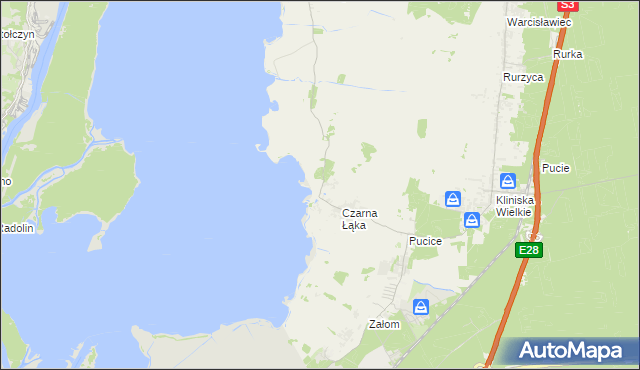 mapa Bystra gmina Goleniów, Bystra gmina Goleniów na mapie Targeo