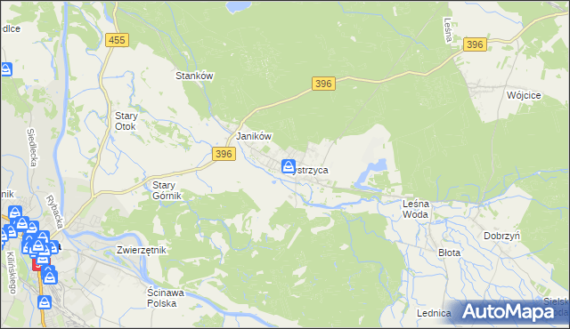 mapa Bystrzyca gmina Oława, Bystrzyca gmina Oława na mapie Targeo