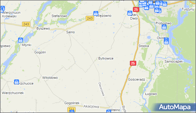 mapa Bytkowice, Bytkowice na mapie Targeo