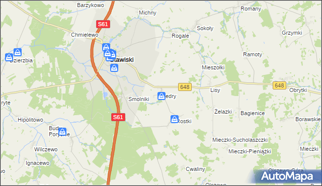 mapa Cedry, Cedry na mapie Targeo