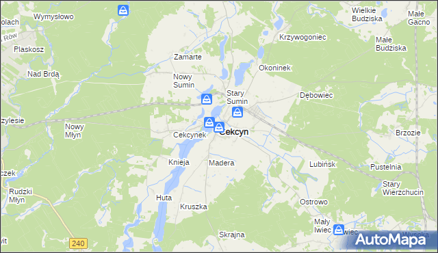 mapa Cekcyn, Cekcyn na mapie Targeo