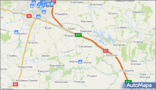 mapa Cempkowo, Cempkowo na mapie Targeo