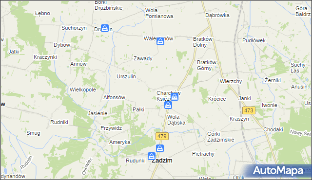 mapa Charchów Księży, Charchów Księży na mapie Targeo